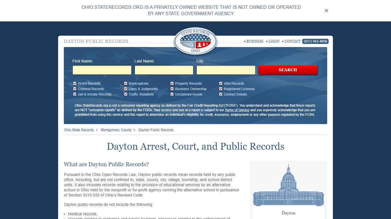 Dayton Arrest and Public Records | Ohio.StateRecords.org